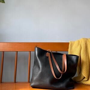 Madewell Leather Large Zip Top Transport Tote